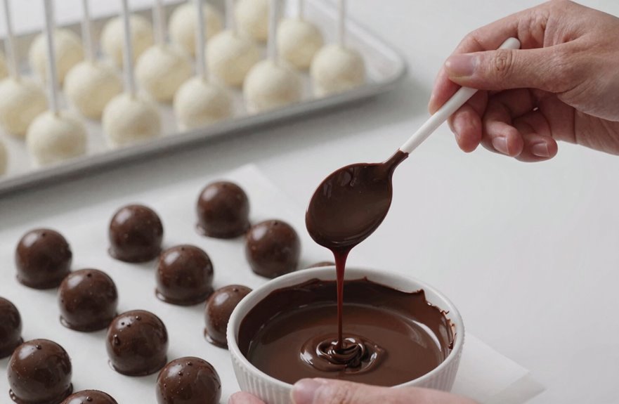 dipping coating decorating cake pops