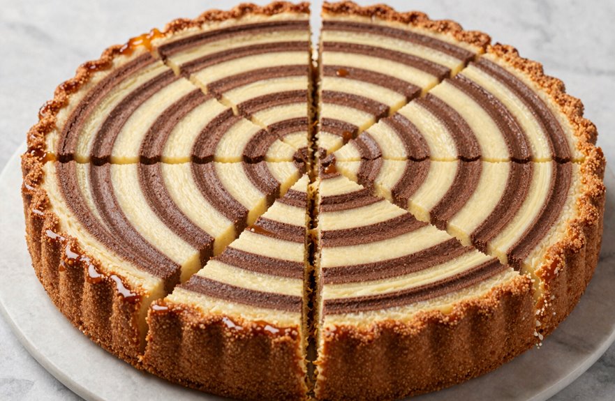 evenly baked checkerboard cake portions