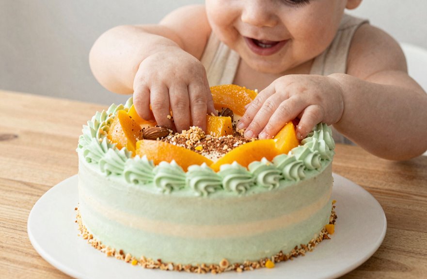healthy smash cake with oats maple bananas