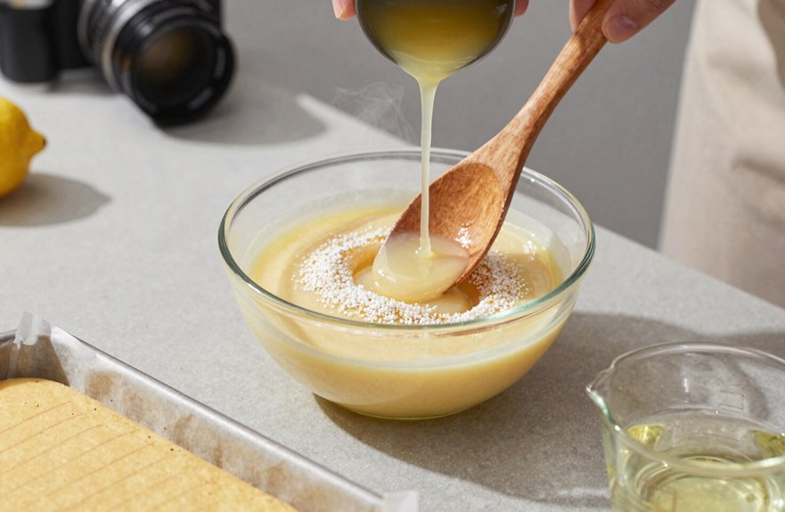 5 Steps to Make Vegan Box Cake 4 lemon cornstarch vegan buttermilk rise