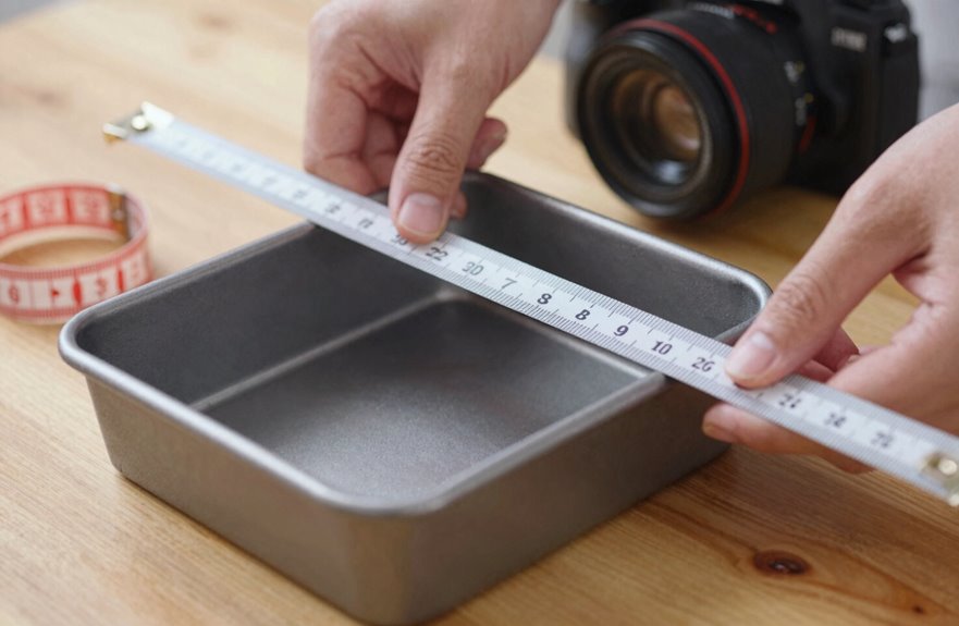 measuring pan interior dimensions accurately
