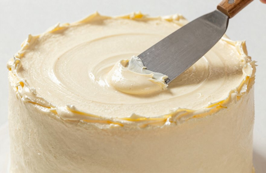 smooth even frosting with tools