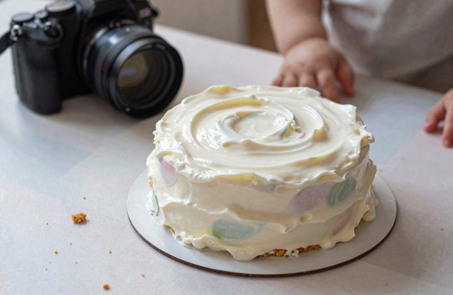strained yogurt frosting with maple