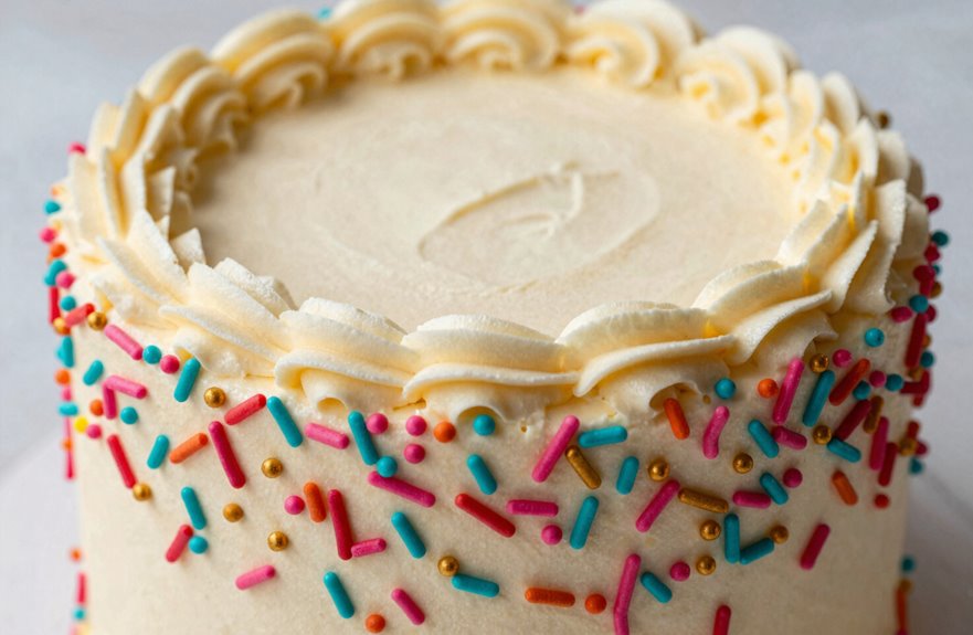 5 Ways to Stick Sprinkles to Cake Sides 4 upside down cake rim technique